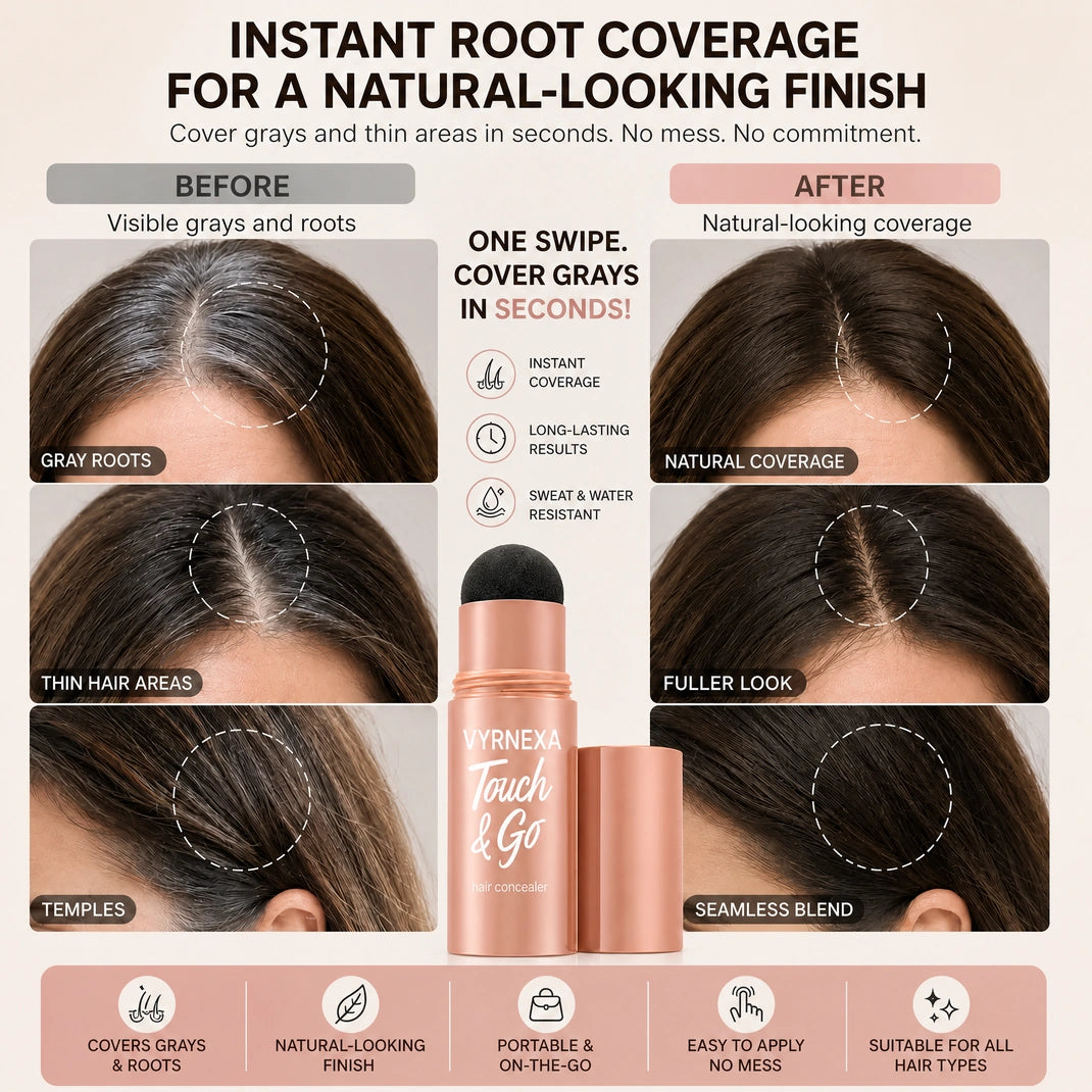 Touch & Go Hair Concealer – Instant Root Touch-Up & Fuller-Looking Hair